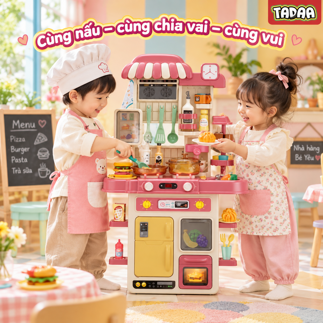 Bộ bếp nấu ăn nhập vai – Căn Bếp Của Bé – G792A Màu hồng_thumbnail_3