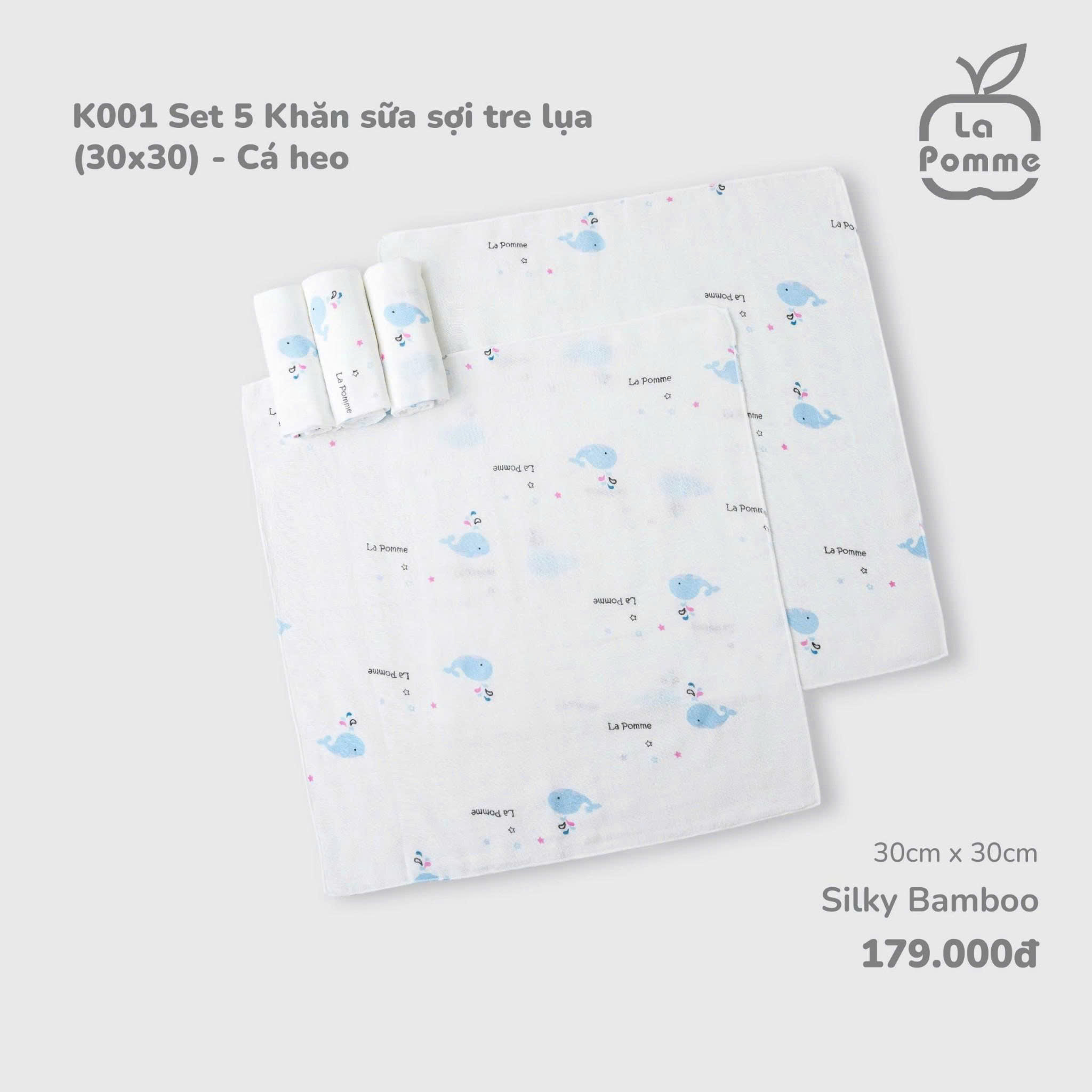 Set 5 khăn sữa La Pomme (30x30)