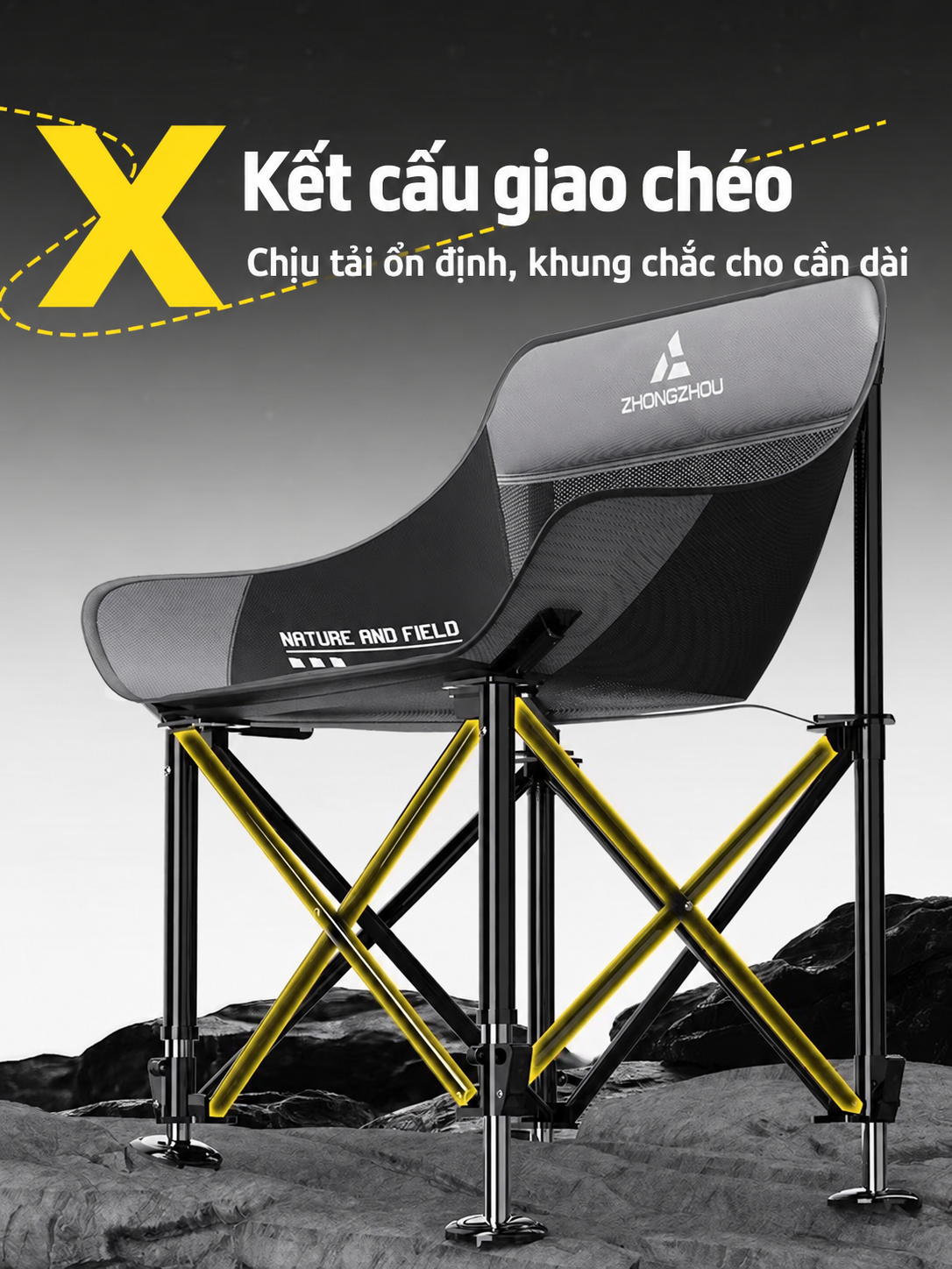 Ghế Xếp Mặt Trăng Moonlight ZHONGZHOU Màu Đen_thumbnail_3