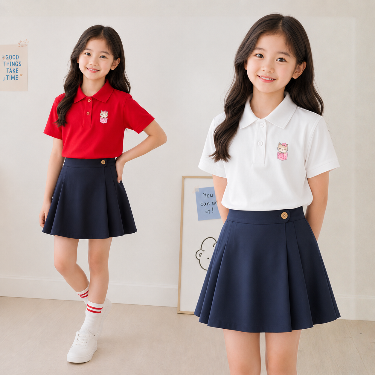 Áo polo bé gái in hình HỘP QUÀ MÈO CON - Loza Kids PL3648_thumbnail_1