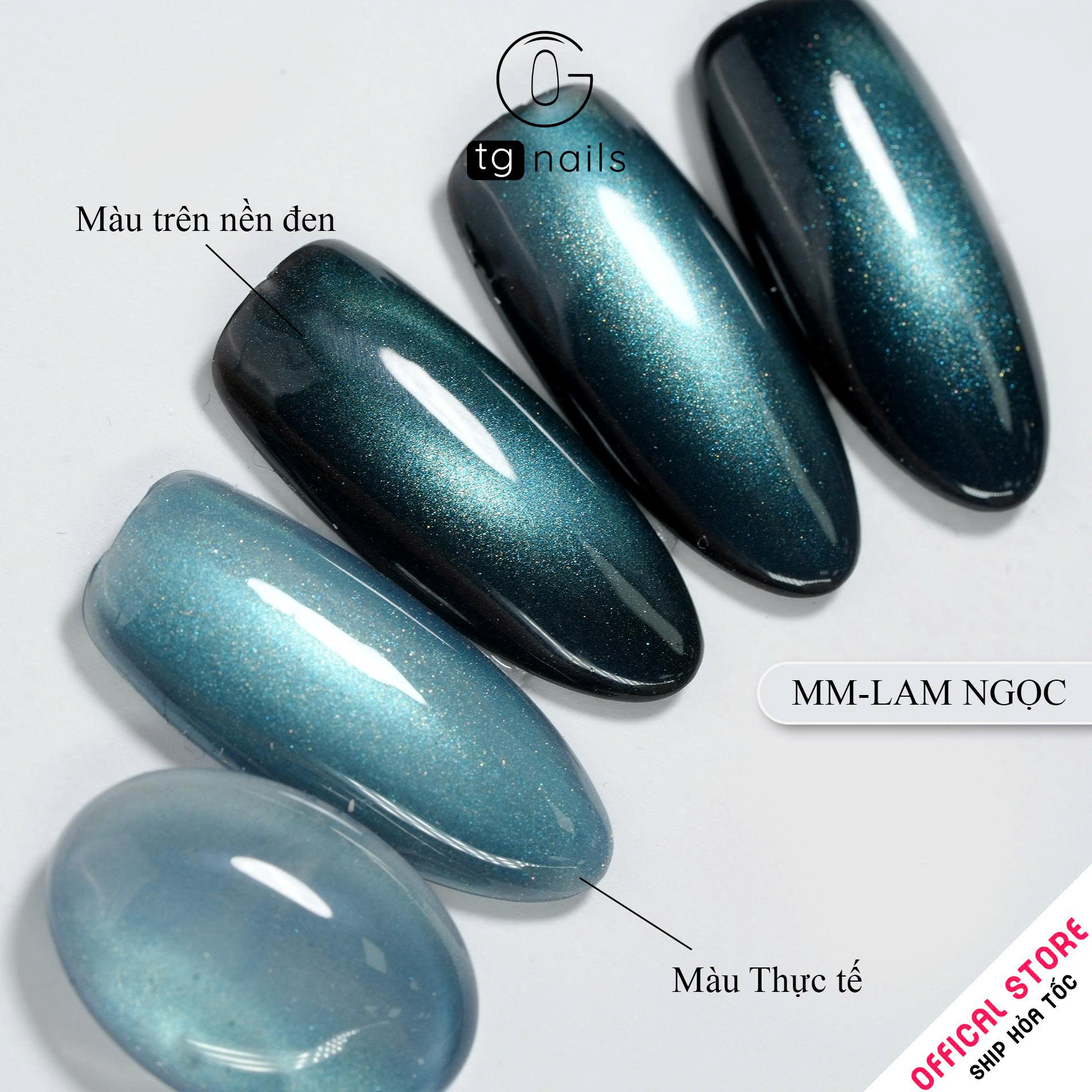 Sơn móng TG Nails gel. Khối lượng tịnh: 10g/ lọ. Nhãn hàng TG nail gel - GEL mắt mèo