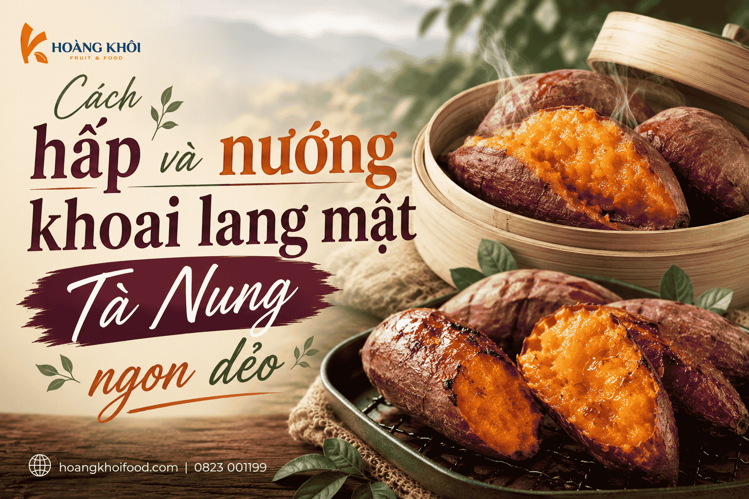 Cách hấp và nướng khoai lang mật Tà Nung ngon dẻo