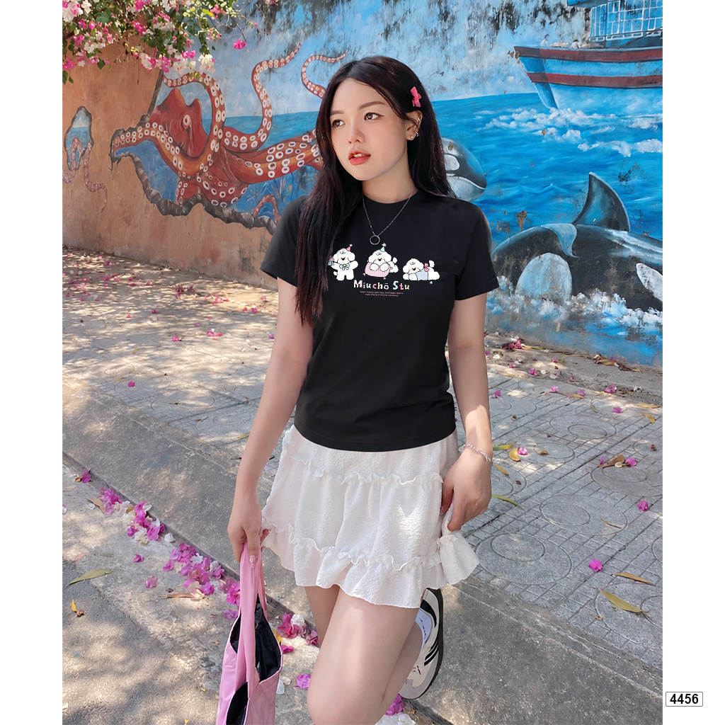 Áo baby tee form ôm chibi mèo bông Miucho 4456_thumbnail_5