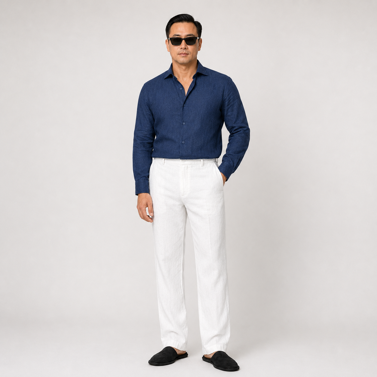 100% PREMIUM LINEN - QUẦN TÂY ỐNG ĐỨNG 20cm - 1/2 Lưng Thun_thumbnail_2
