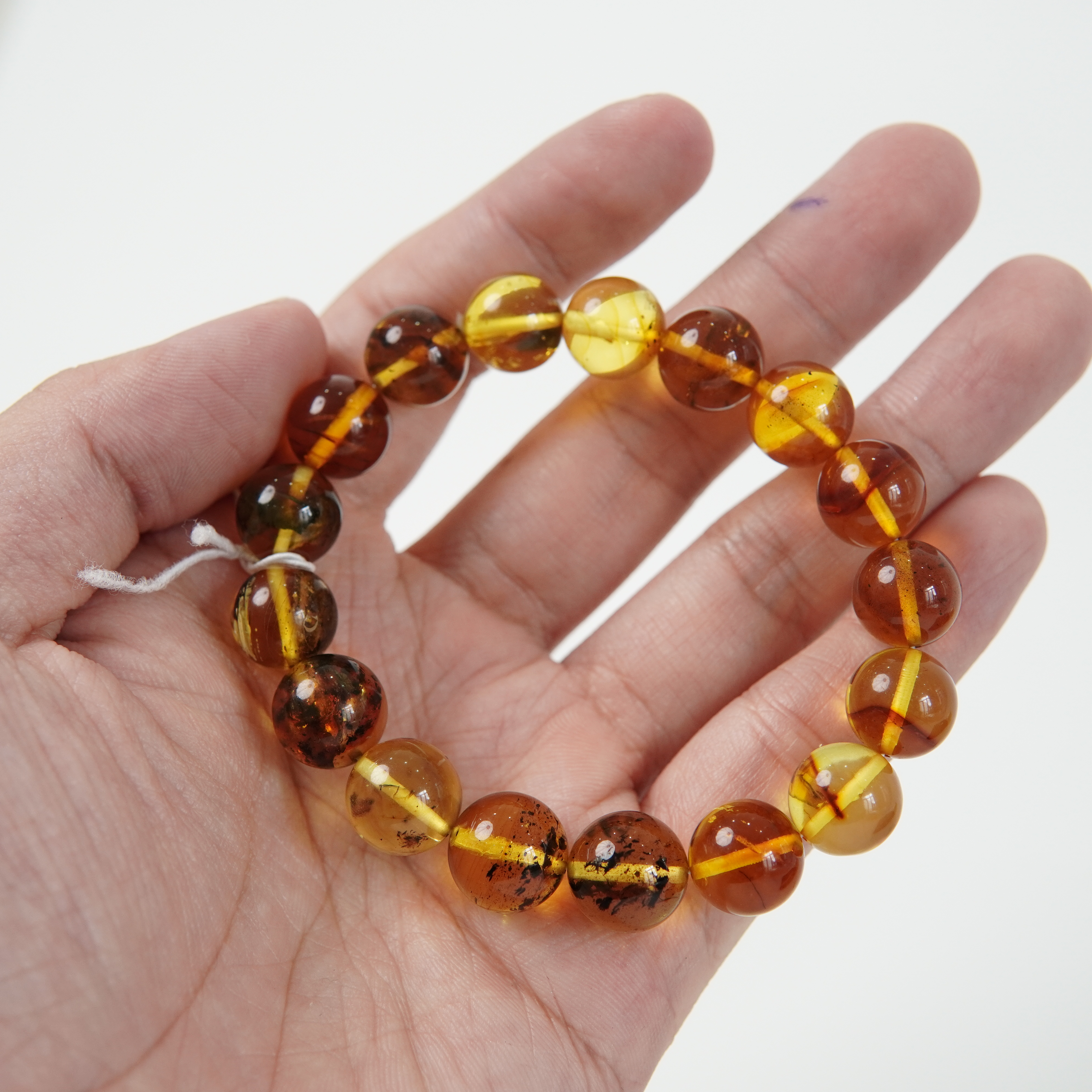 Lắc Tay Hổ Phách Rêu Đầm Lầy Vàng Hạt Tròn 10mm – N28_thumbnail_5