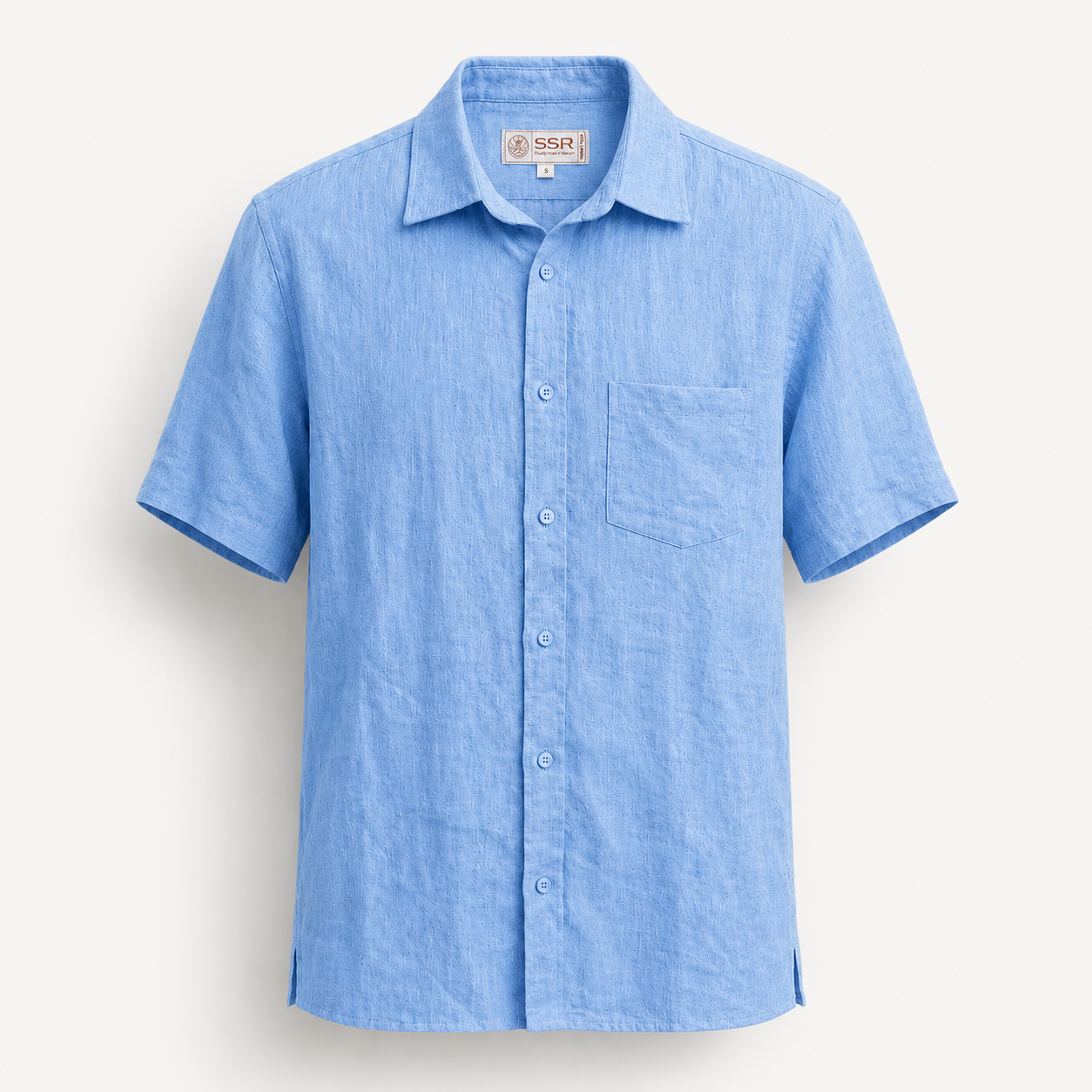 100% PREMIUM LINEN - SƠ MI NGẮN TAY CỔ ĐỨC - Vạt Ngang Túi Ngực_thumbnail_10