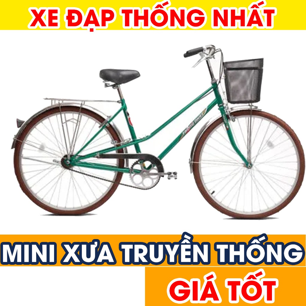 Xe Đạp Thống Nhất Dáng Cổ Điển Xưa Nam Nữ, TẶNG BỘ PHỤ KIỆN, khung thép chắc chắn, bền bỉ