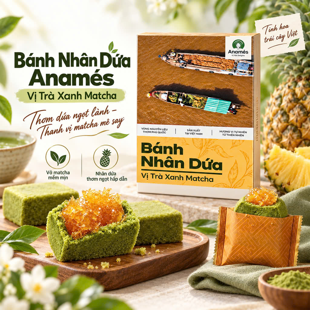 Bánh Nhân Dứa - Vị Trà Xanh Matcha