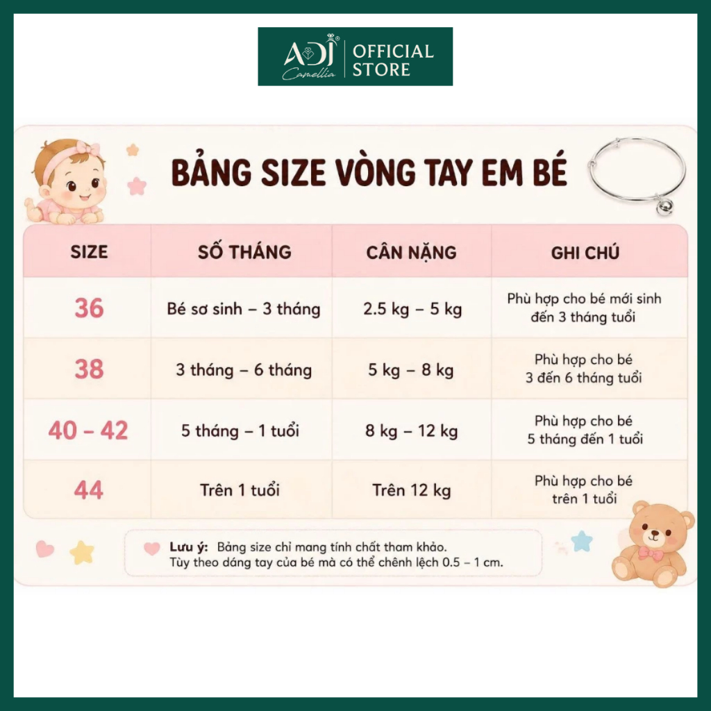 Vòng Tay Bạc 925 Cho Bé ADJ | Bạc Cao Cấp Không Kích Ứng | Quà Đầy Tháng, Thôi Nôi, Sinh Nhật_thumbnail_3