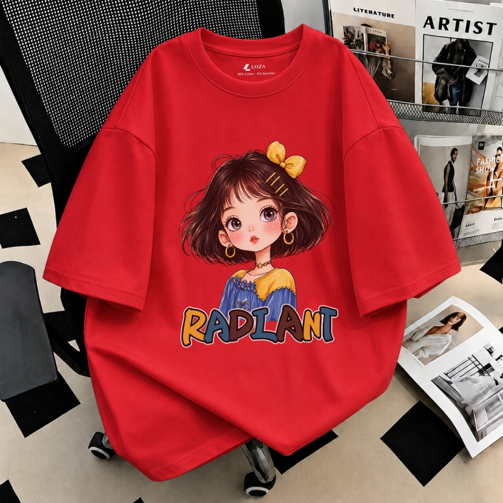 [Form Rộng] Áo phông nữ dáng rộng Mẹ & Bé hình cô gái - Loza AT-RT3675_thumbnail_3