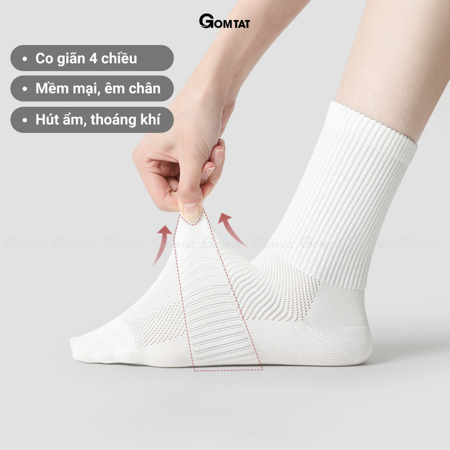 Combo tất nam nữ cổ cao GOMTAT thoáng khí, vớ trơn chất cotton khử mùi êm chân - PRI-2505_thumbnail_4
