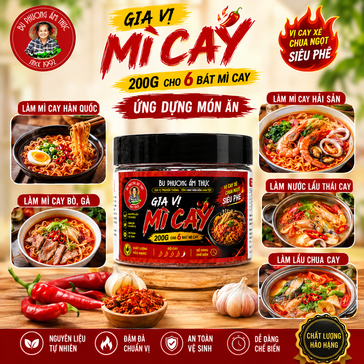 Gia Vị Mì Cay Bu Phương 200G – Chuẩn Vị Hàn Quốc, 1 Hũ Nấu Khoảng 6 Bát Mì Cay - BP55_thumbnail_3