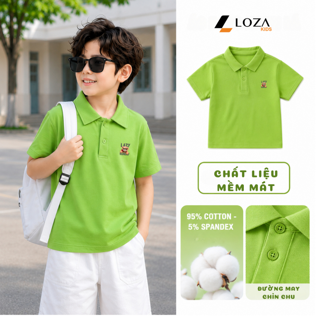 Áo polo bé trai hình Gấu LAZY - Loza Kids PL3645_thumbnail_6