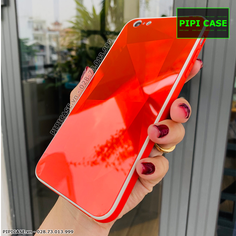 Ốp Lưng iPhone 6 Plus / 6S Plus - Kim Cương 6D - Đỏ Viền Trắng_thumbnail_2