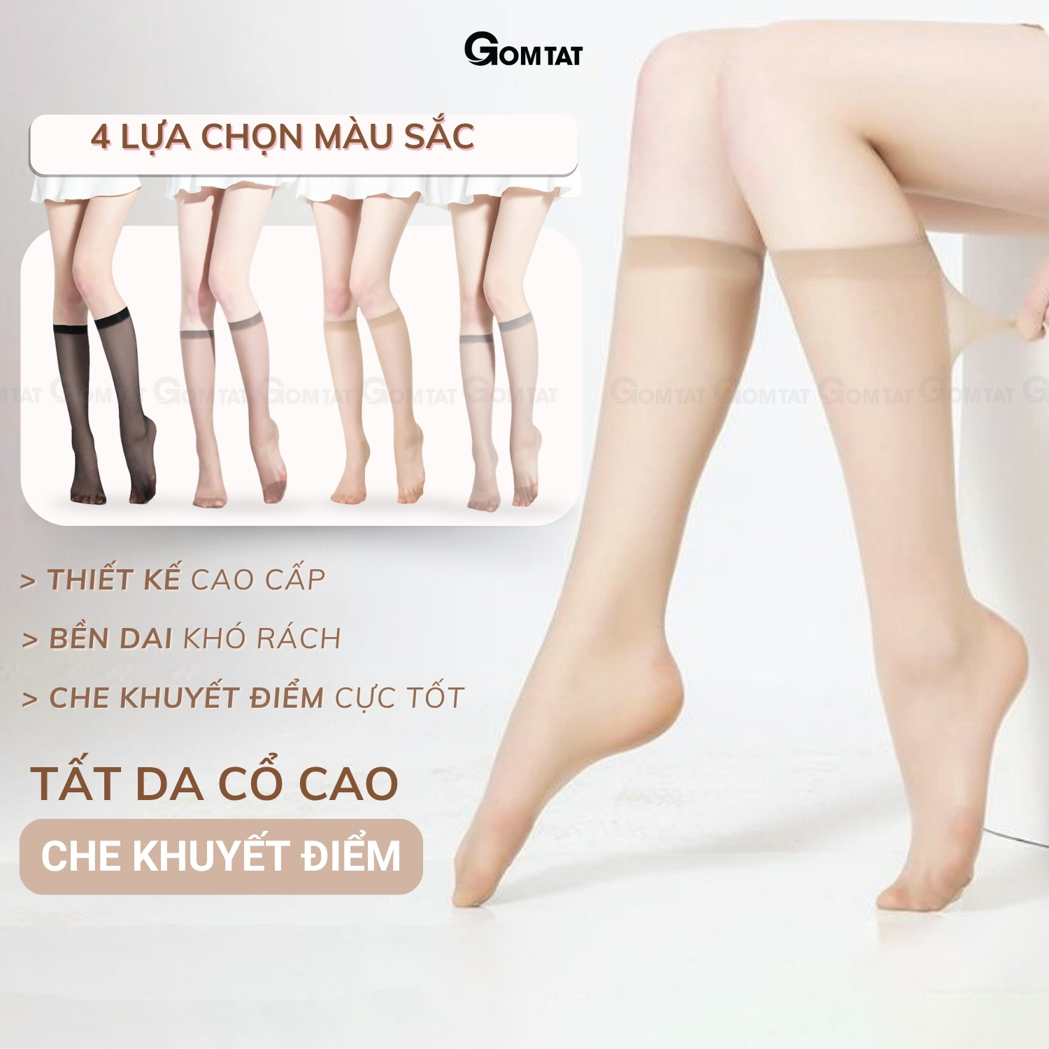 Combo 10 đôi tất che khuyết điểm cổ cao dành cho nữ GOMTAT, vớ da che khuyết điểm siêu thật chân , khó xước - GUO-A099_thumbnail_5