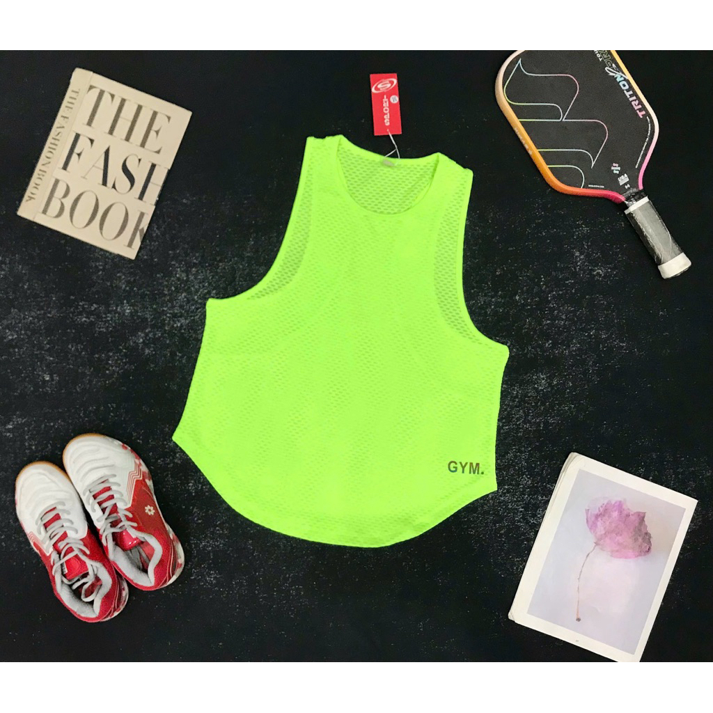Áo Tanktop Thể Thao Tập Gym Chạy Bộ Nữ Yumiisportswear Ba Lỗ Gym Form Rộng Vải Lưới Mè Thoáng Khí Thấm Hút Nhanh Khô_thumbnail_3
