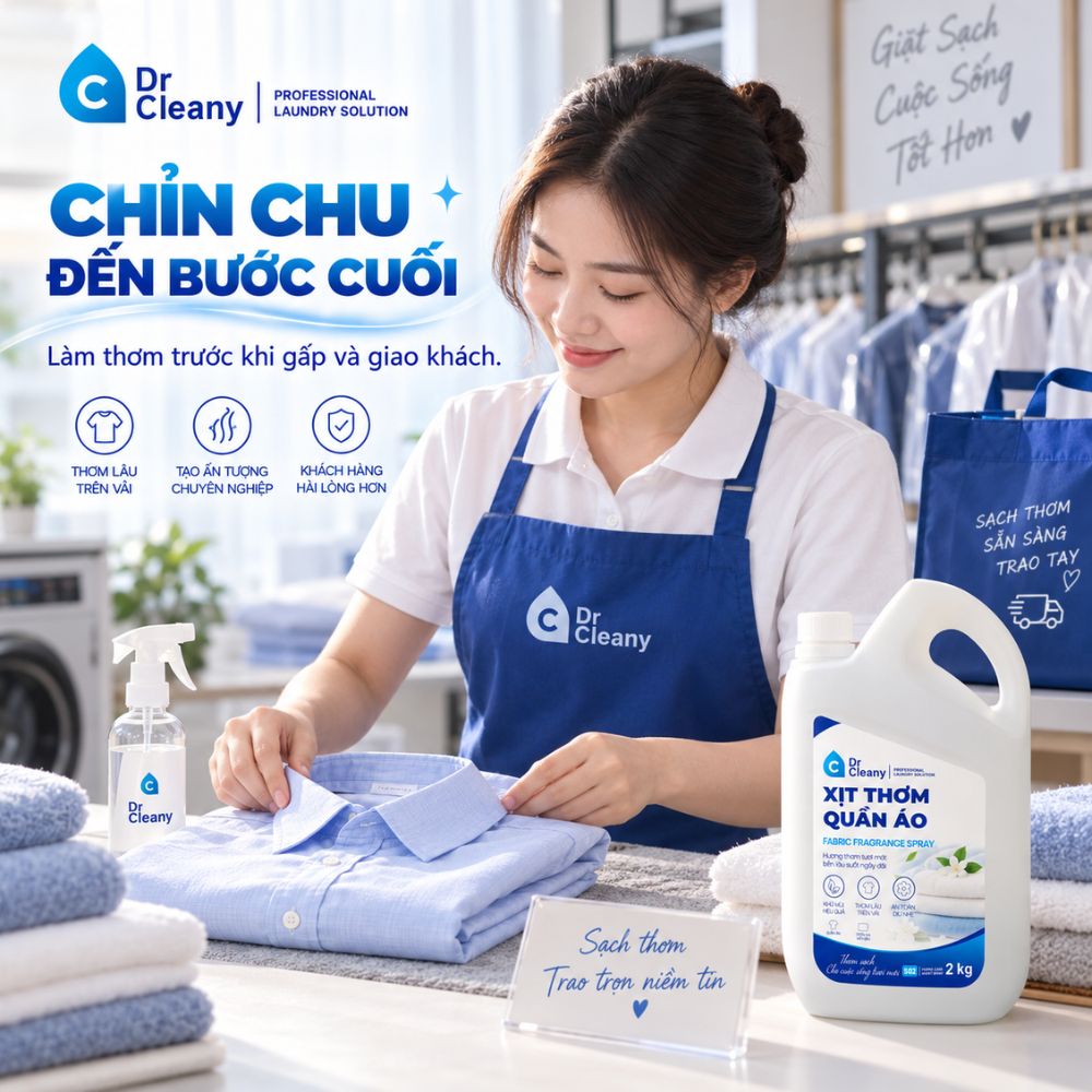 Nước xịt thơm quần áo Dr Cleany 2kg cho tiệm giặt_thumbnail_11