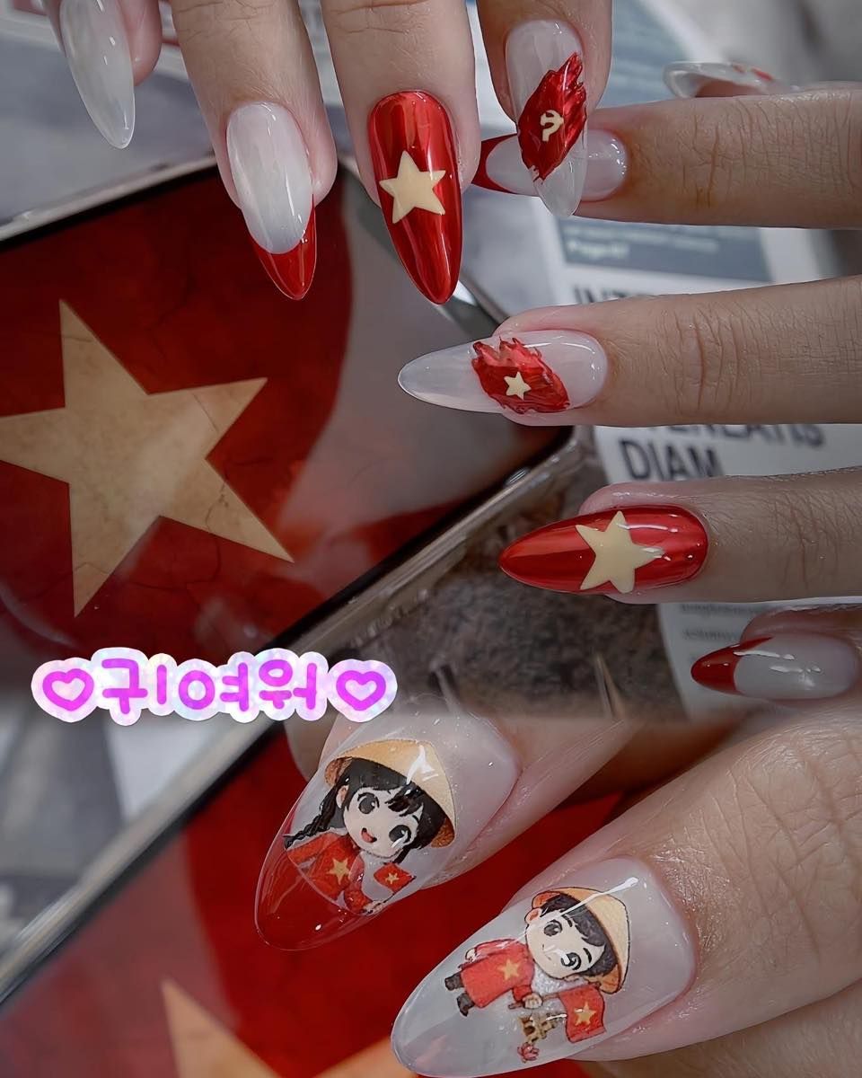 Từ Sắc Đỏ Việt Nam Đến Một Bộ Nail Đẹp: Gợi Ý Nail 2/9 Không Hề Khó Làm