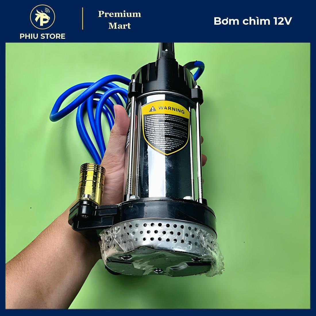 Bơm chìm 12V, máy bơm chìm dùng bình ắc quy, bơm nước 12V đẩy cao, máy bơm nước ắc quy, 300W và 370W, PHIU STORE_thumbnail_5