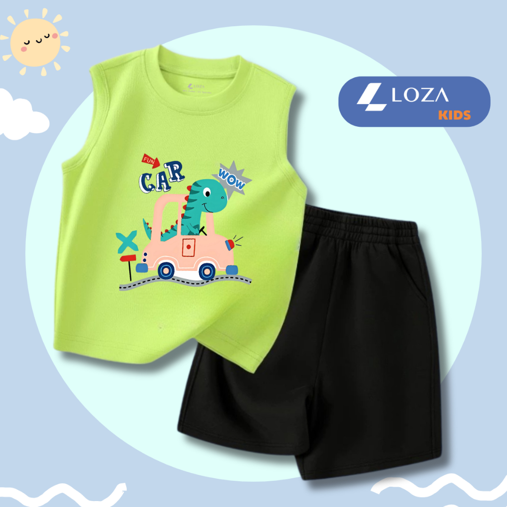 [XẢ KHO BỘ BA LỖ] Bộ ba lỗ cho bé trai nhiều mẫu lẻ size từ 15-40kg - Quần áo bé trai - Loza Kids XABL01_thumbnail_8