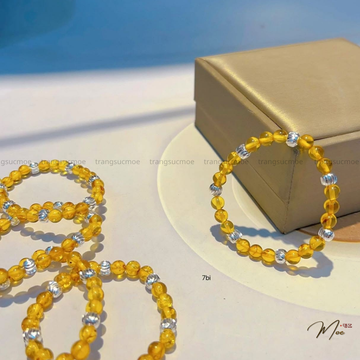 B74 - Vòng hổ phách mix charm bạc cho bé (nhiều mã)_thumbnail_3