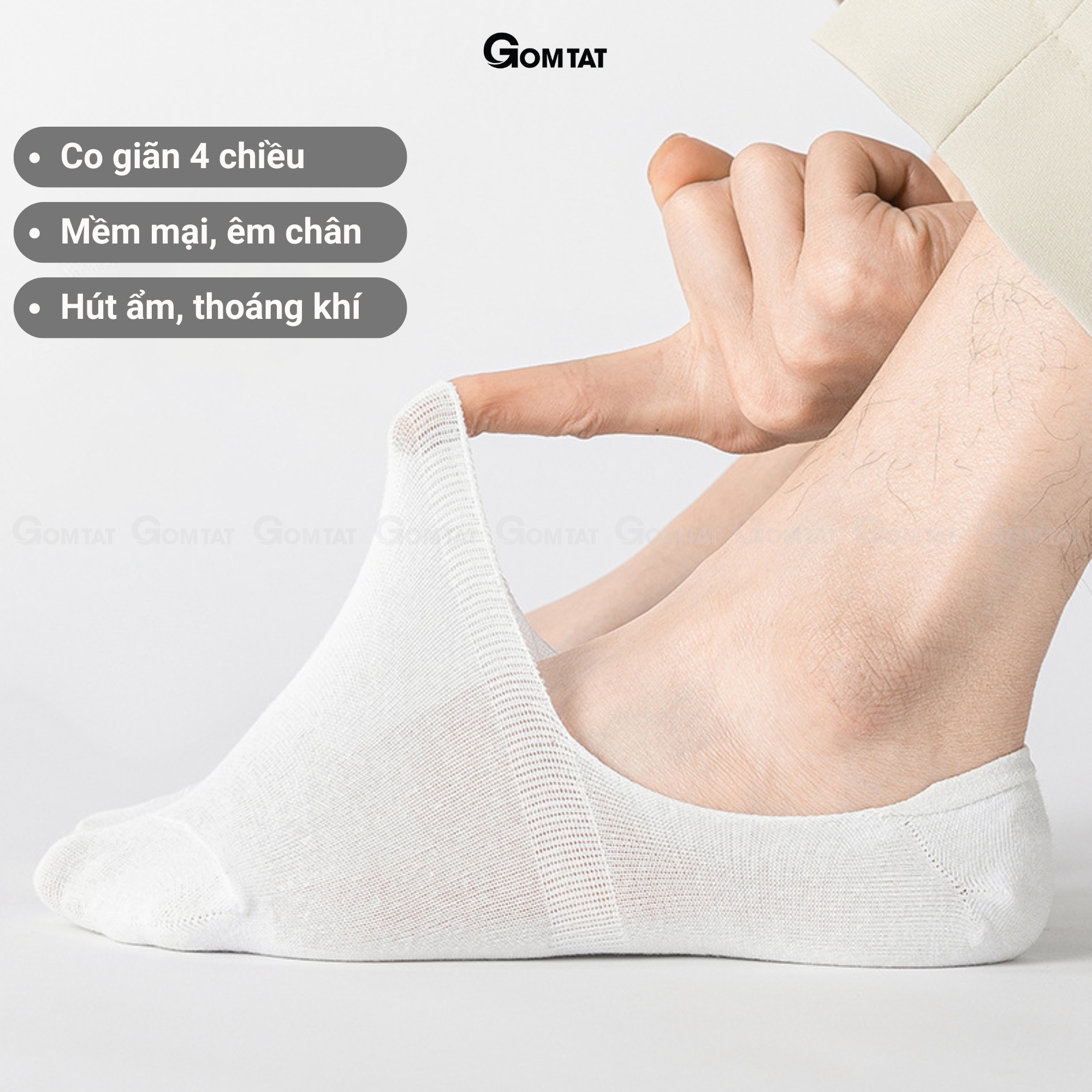 [MUA 10 TẶNG 2] Combo 10 đôi tất nam mang giày lười GOMTAT, vớ mùa hè có đệm chống tuột gót KOL-LUOI-02-CB12_thumbnail_5