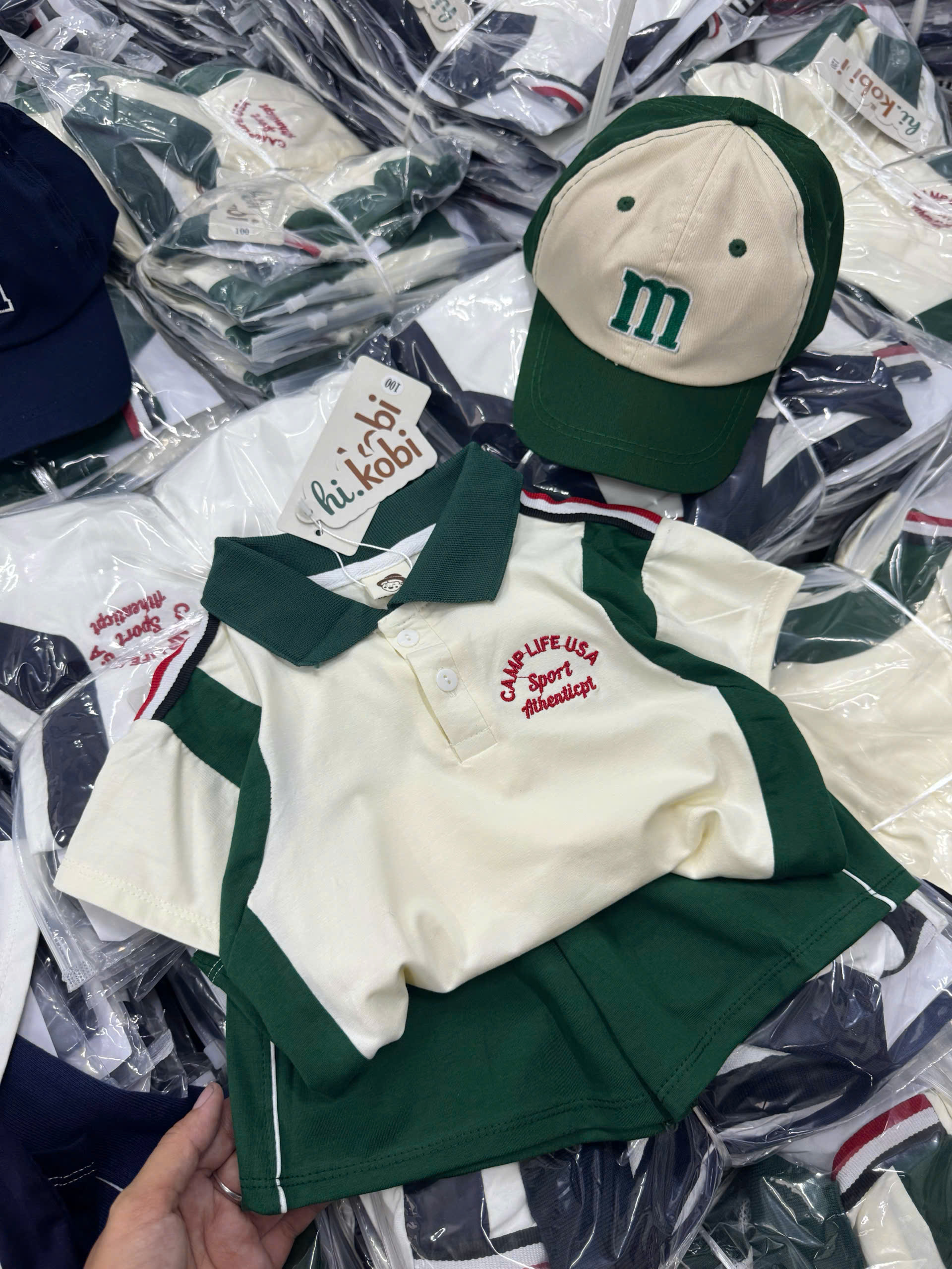 M40 BỘ POLO CAMP LIFE USA KÈM MŨ - A117.1854
