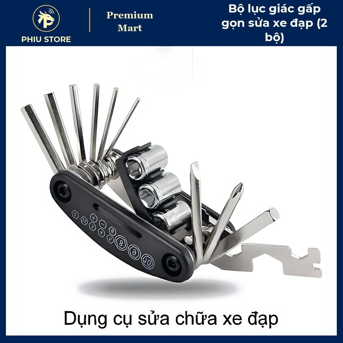 Dụng Cụ Sửa Xe Đạp - Bộ Lục Giác Gấp Gọn Sửa Xe Đạp (2 Bộ), Lục Giác Gấp Gọn - PHIU STORE
