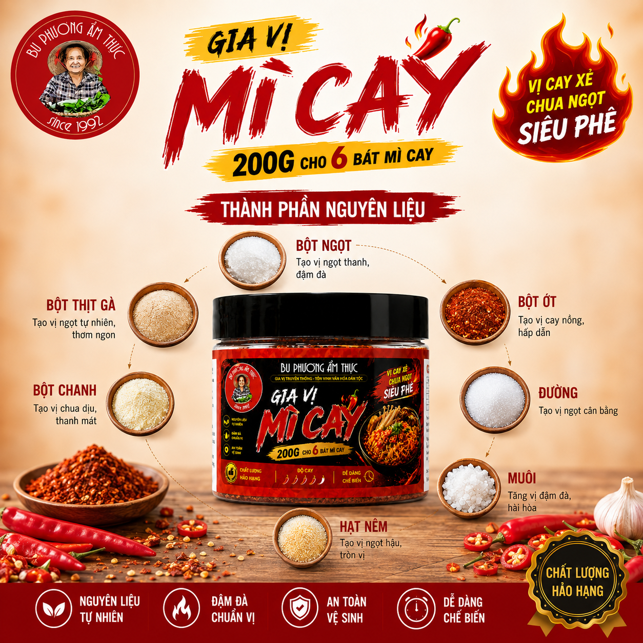 Gia Vị Mì Cay Bu Phương 200G – Chuẩn Vị Hàn Quốc, 1 Hũ Nấu Khoảng 6 Bát Mì Cay - BP55_thumbnail_6