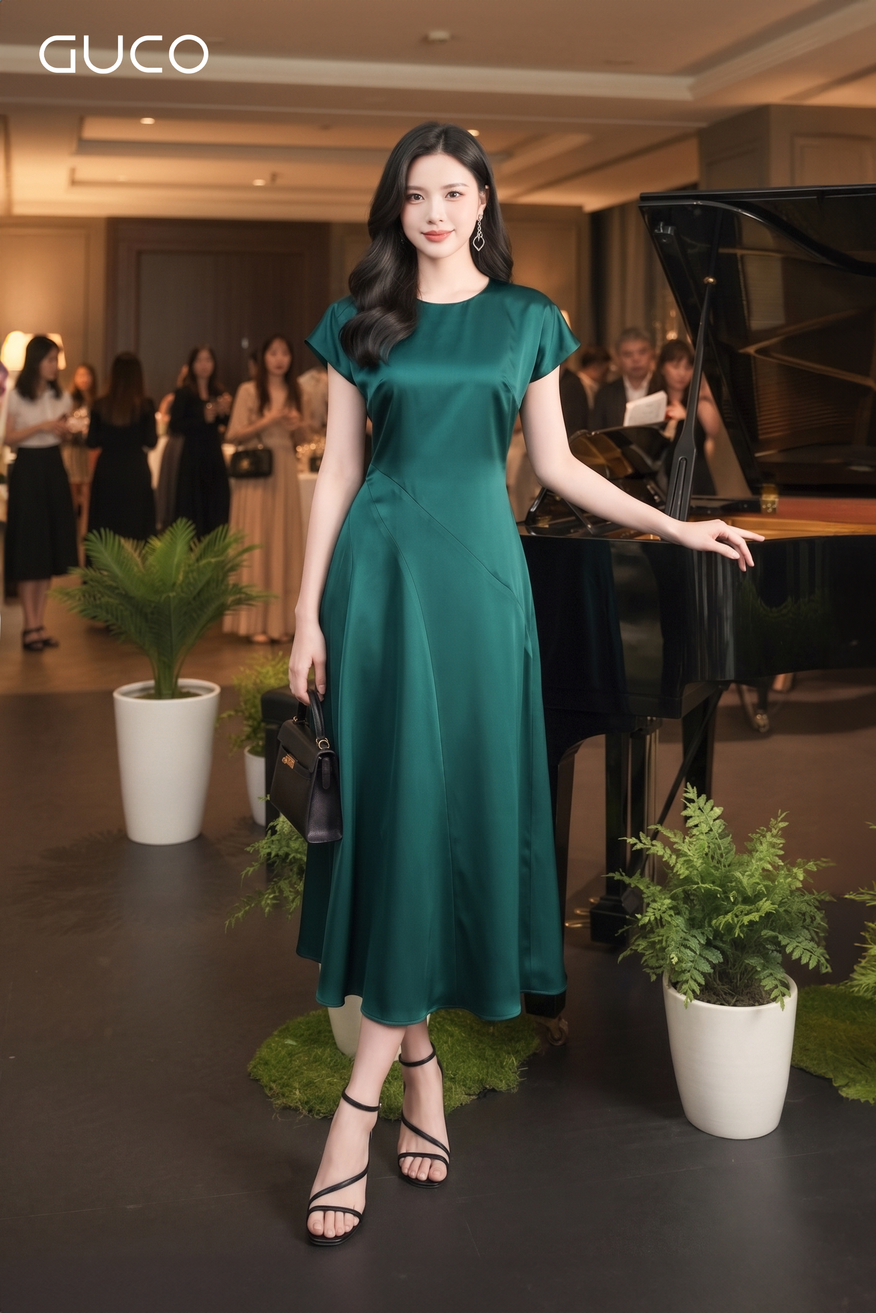 GUCO Đầm Xòe Sapphire Xanh Cổ Vịt_thumbnail_1