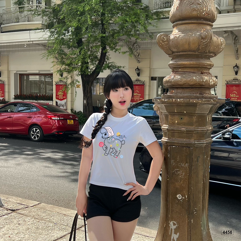 Áo baby tee Hàn Quốc form ôm poodle cute Miucho 4458_thumbnail_2