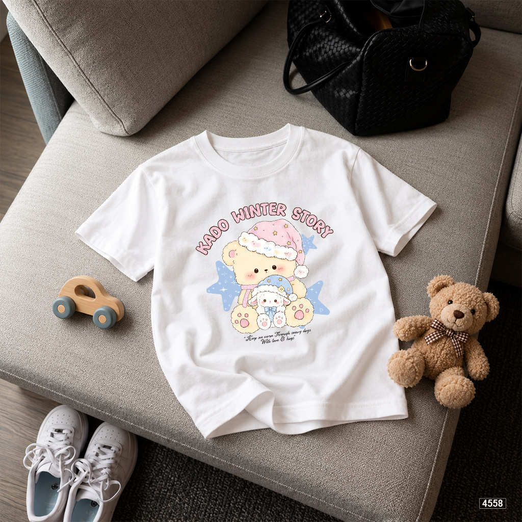 Áo thun bé gái form rộng gấu pastel Kado 4558_thumbnail_6