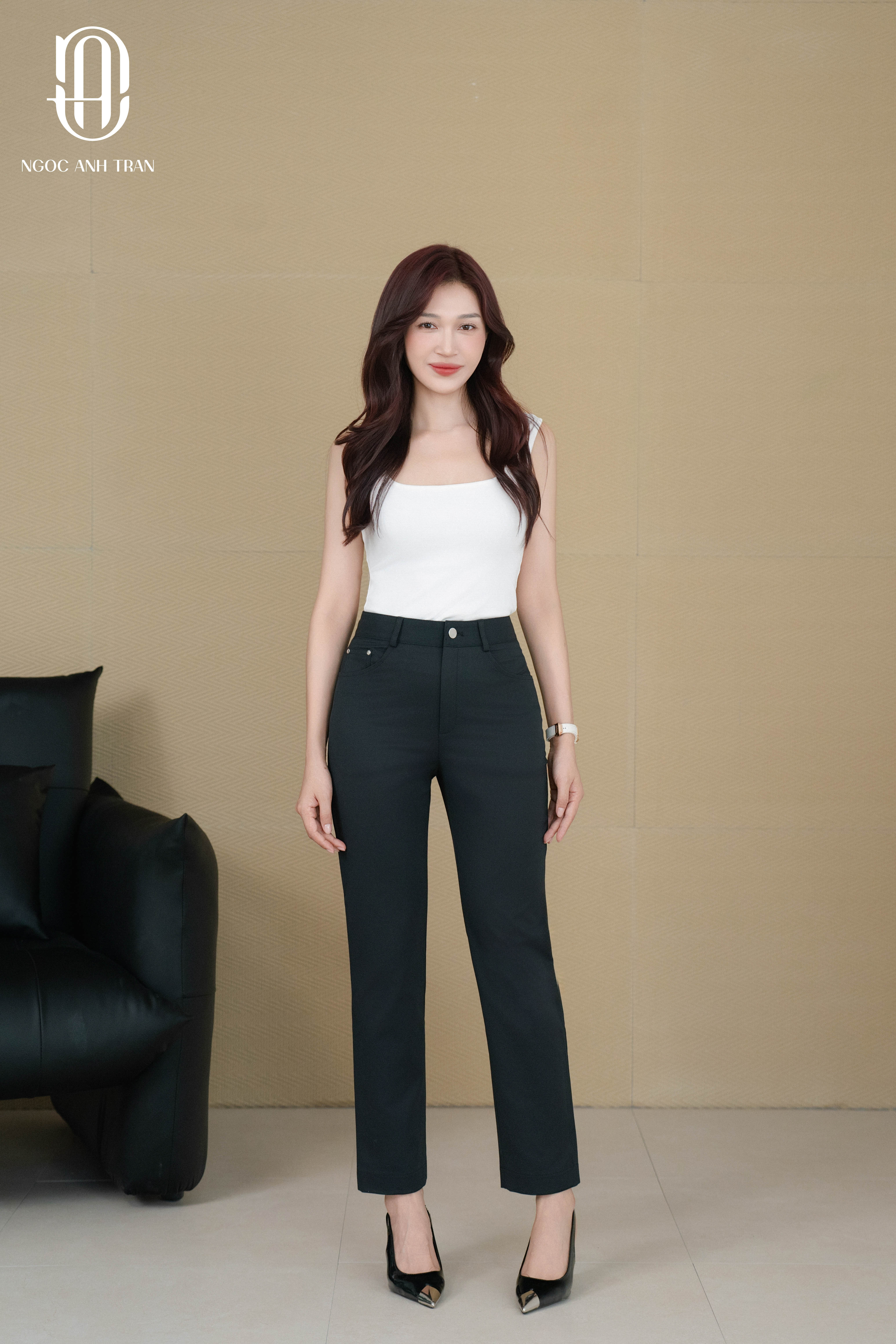 Q082 ĐEN - Quần ống đứng đen cúc bạc_thumbnail_2