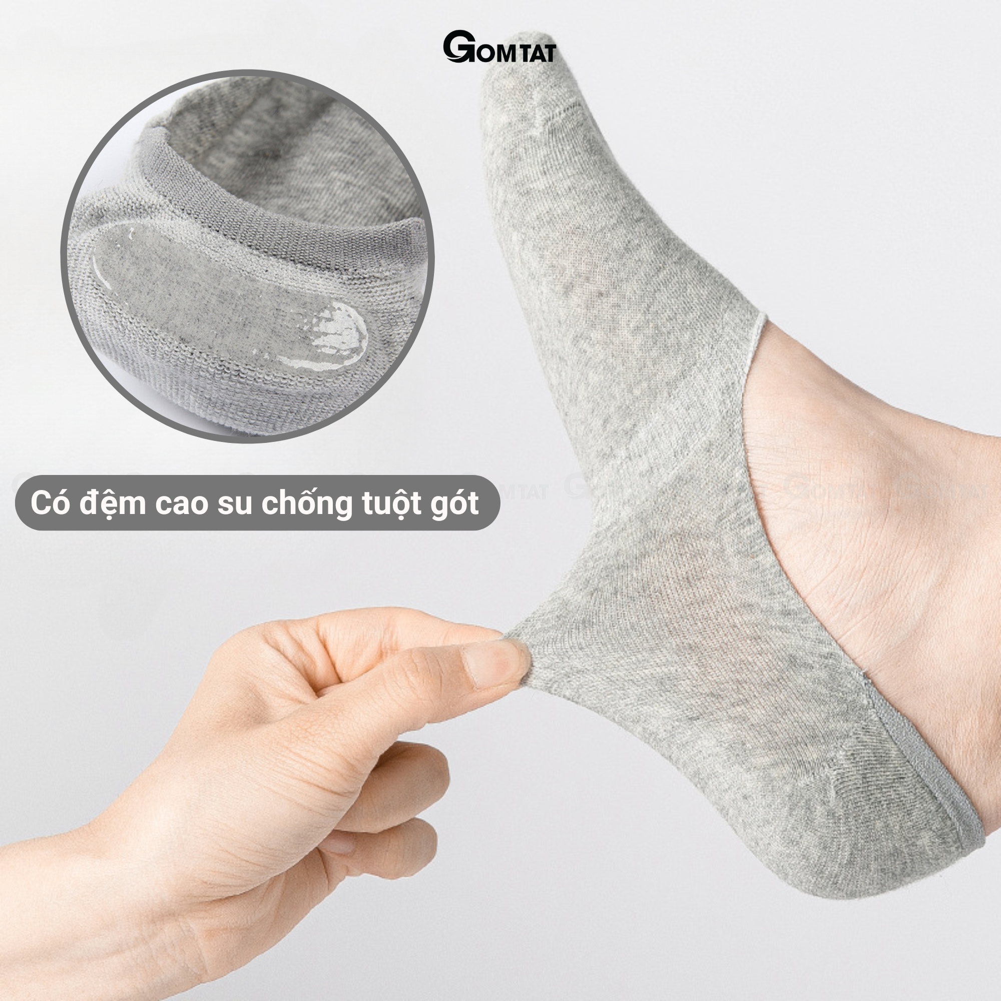 [MUA 10 TẶNG 2] Combo 10 đôi tất nam mang giày lười GOMTAT, vớ mùa hè có đệm chống tuột gót KOL-LUOI-02-CB12_thumbnail_4