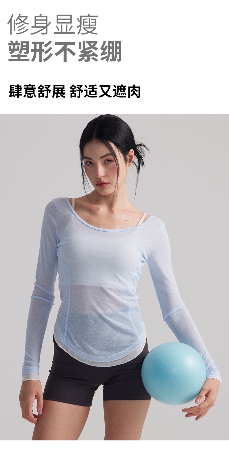 Áo Tanktop Thể Thao Nữ Tay Dài Lưng Dây Form Ôm Vải Lưới Giấy Thoáng Khí Nhanh Khô_thumbnail_12