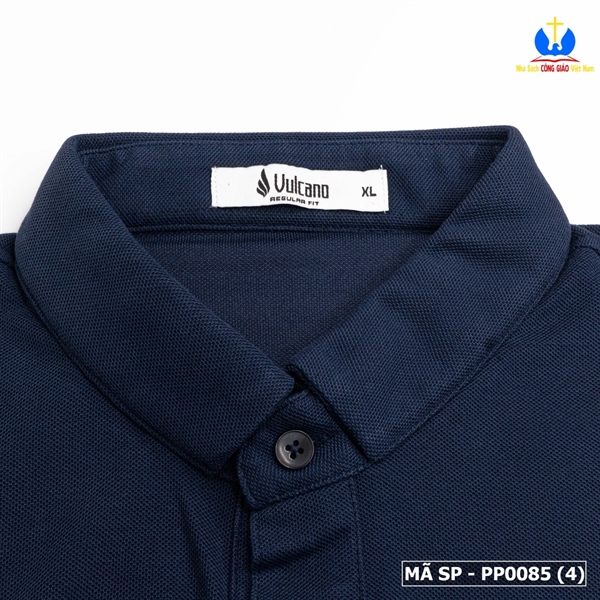 Áo thun cổ côn Vulcano xanh tím than size L X