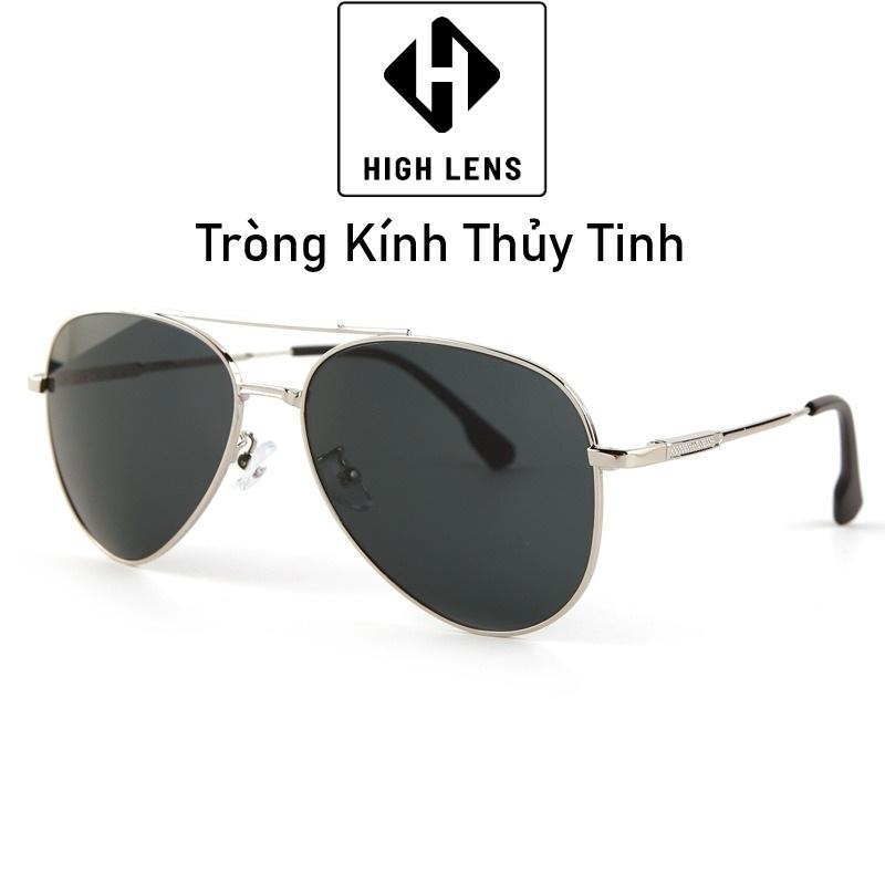 Kính Râm Tròng Thủy Tinh Cao Cấp, Kính Mắt Kính Thời Trang Đi Đường cho Nam Kiểu Dáng Phi Công Phù Hợp Nhiều Khuôn Mặt, Kính Mát Chống Chói Loái Khi Đi Nắng, Chất Liệu Gọng Hợp Kim Thép