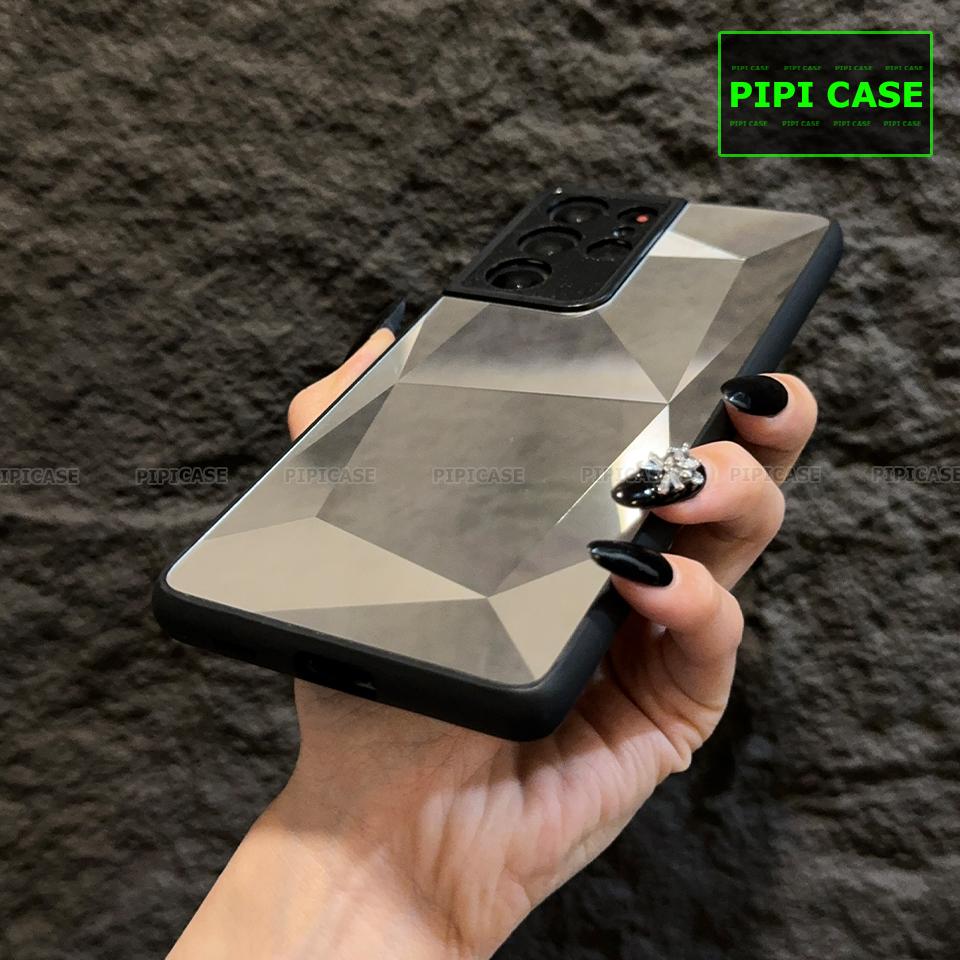 Ốp Lưng Samsung S21 Ultra 5G - Kim Cương 6D - Bạc_thumbnail_1
