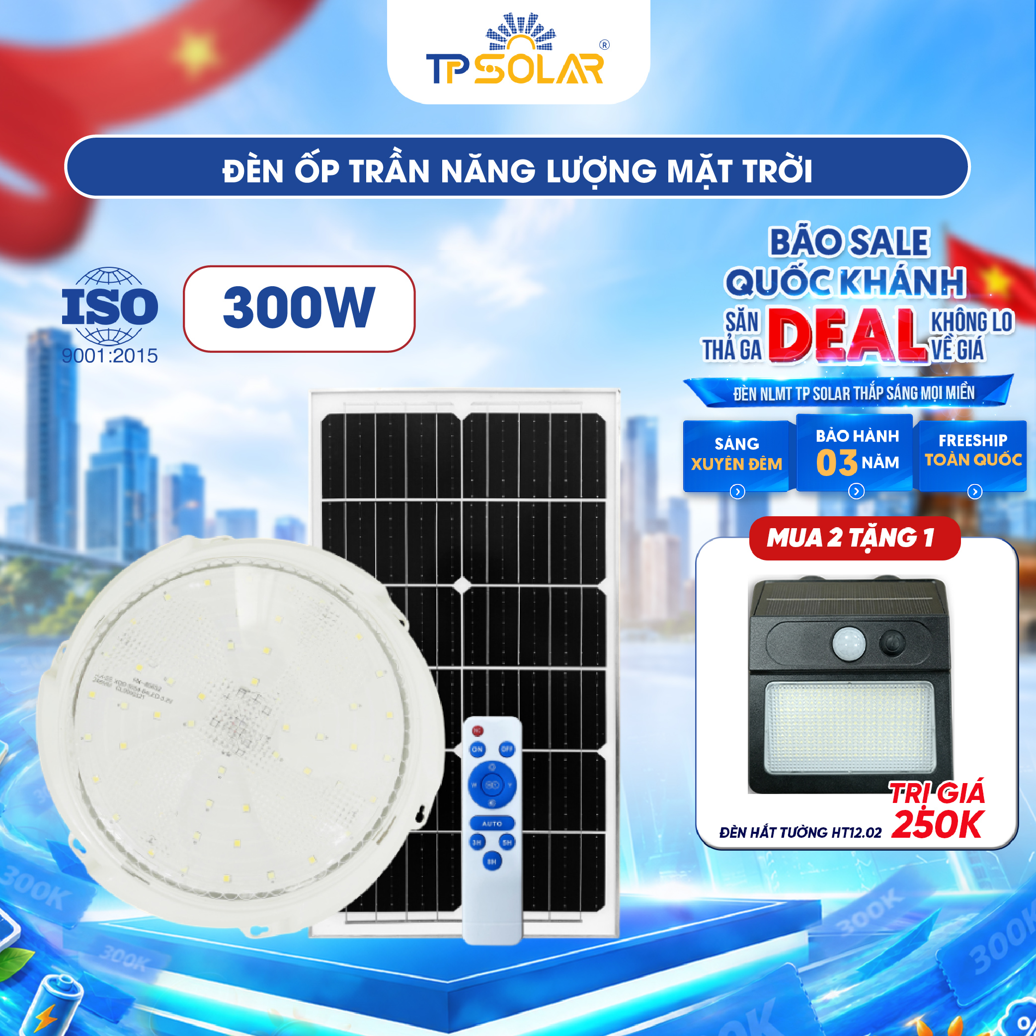 Đèn ốp trần năng lượng mặt trời TP SOLAR OT01