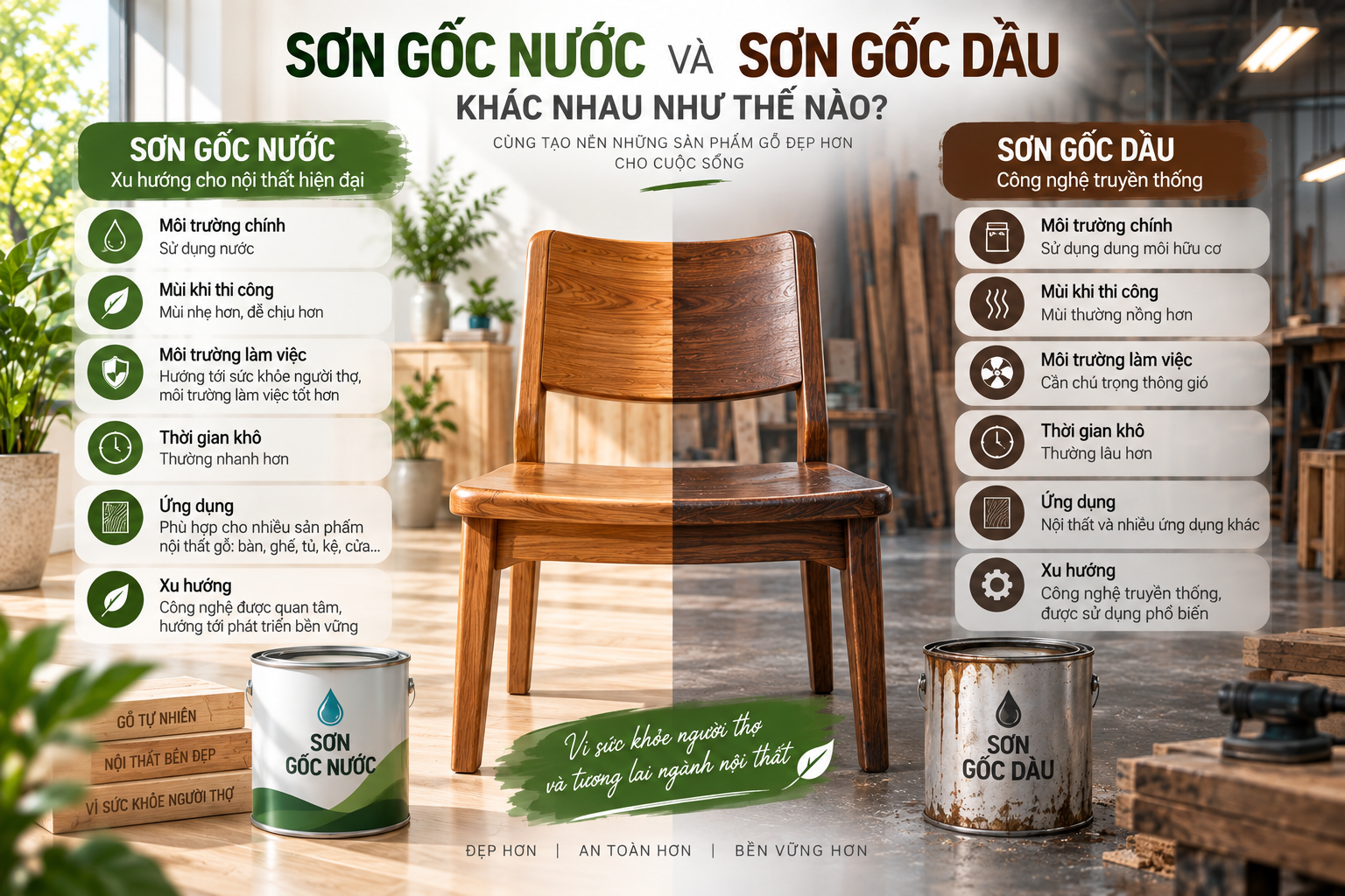 Sơn gốc nước và sơn gốc dầu: Khác nhau như thế nào?