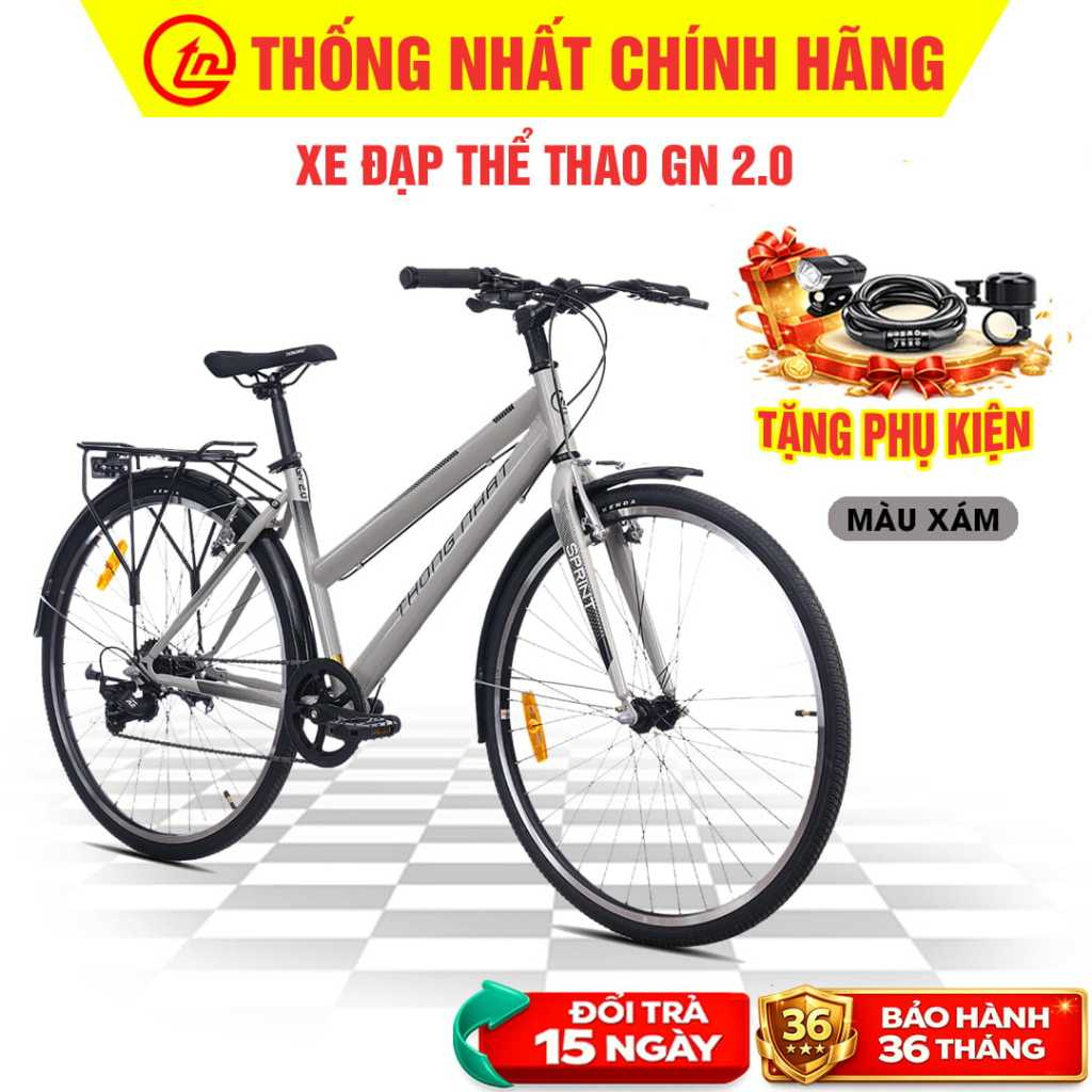 Xe Đạp Thể Thao Thống Nhất học sinh, người lớn GN2.0 [TẶNG BỘ PHỤ KIỆN] 1m40 - 1m85 đi học, thể dục_thumbnail_2