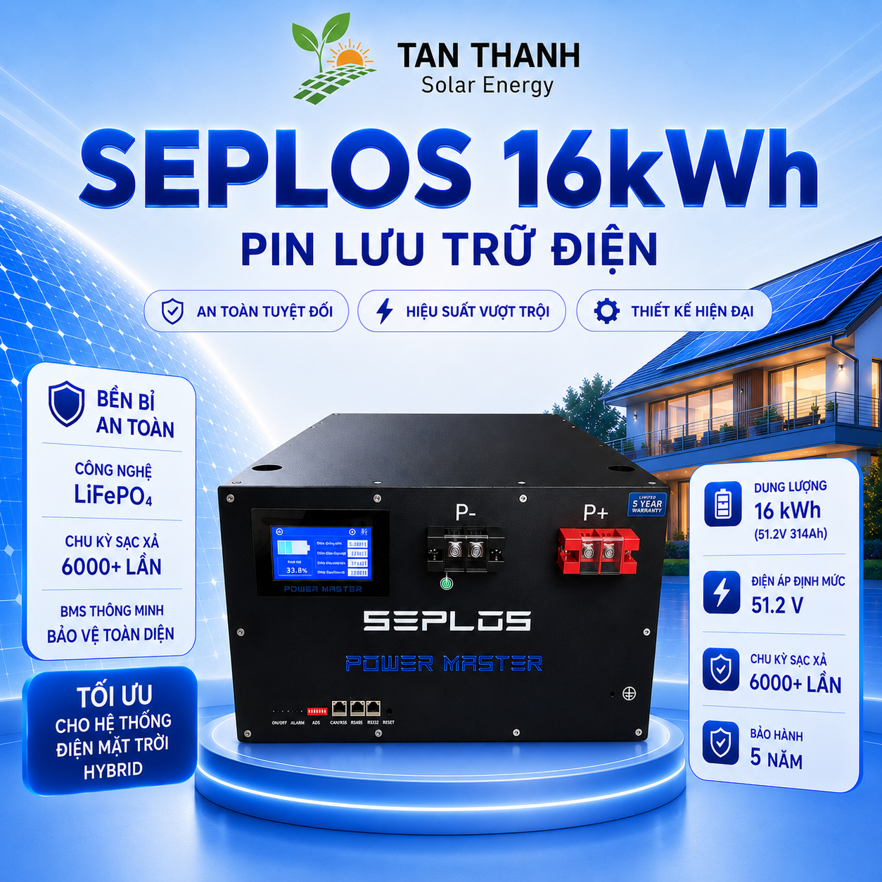 Pin Lưu Trữ SEPLOS 16kWh