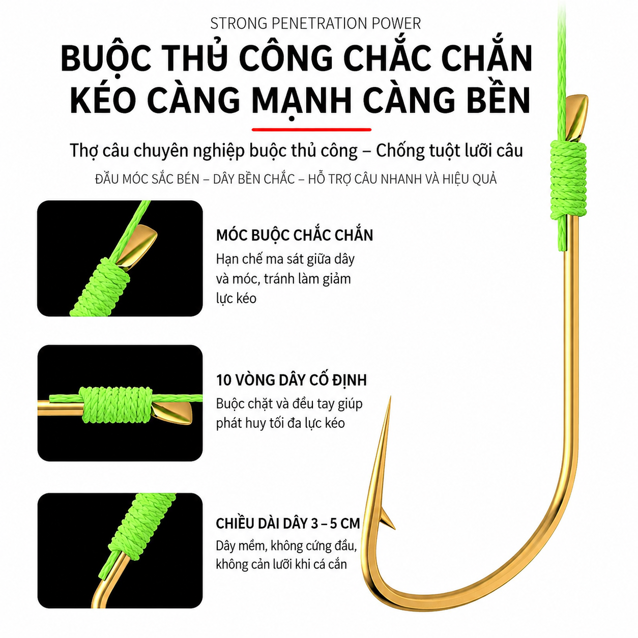 Hộp 20 Bộ Thẻo PE Câu Đài From Lưỡi Nanh Sói Chiều Dài 45cm_thumbnail_4
