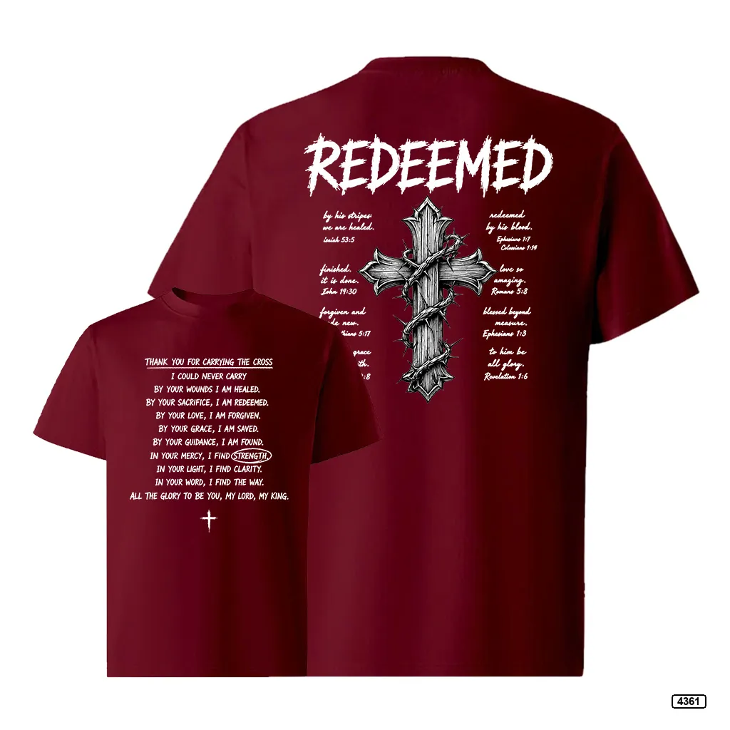 Áo thun nam form rộng Redeemed Cross Teeprint 4361_thumbnail_18