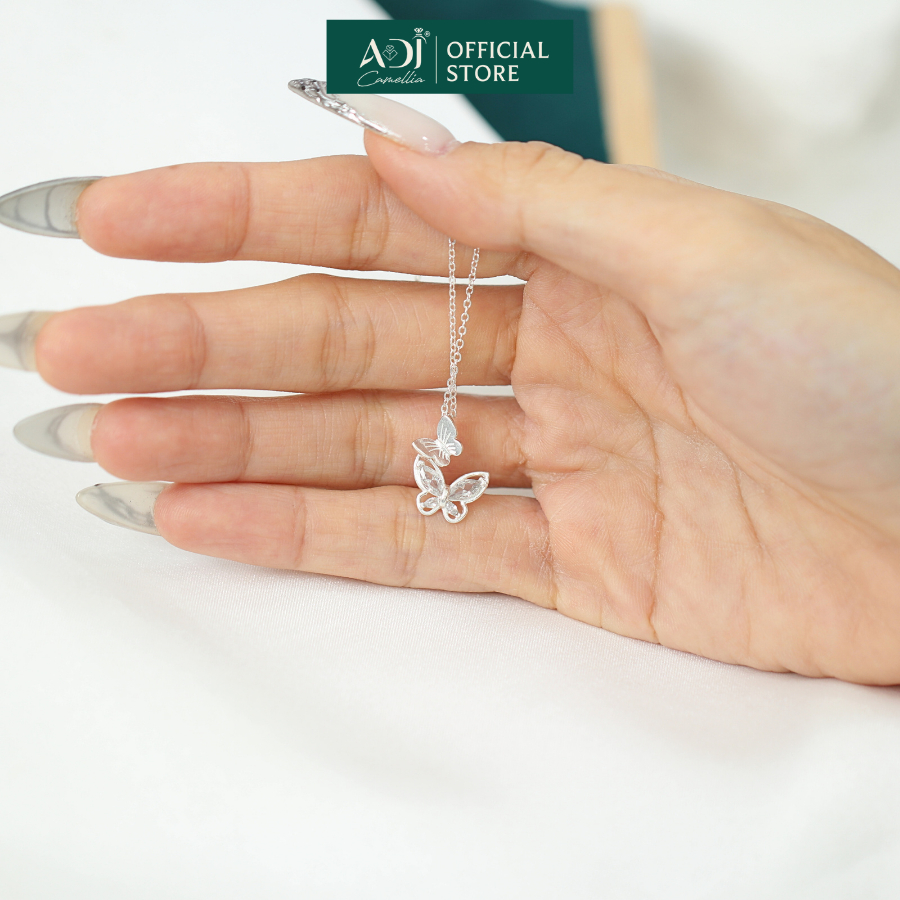 Dây Chuyền Bạc S925 Nữ ADJ Đính Đá CZ Bướm Đôi – Vòng Cổ Nữ Cao Cấp Thanh Lịch, Trang Sức Bạc Quà Tặng SD10899AD_thumbnail_6