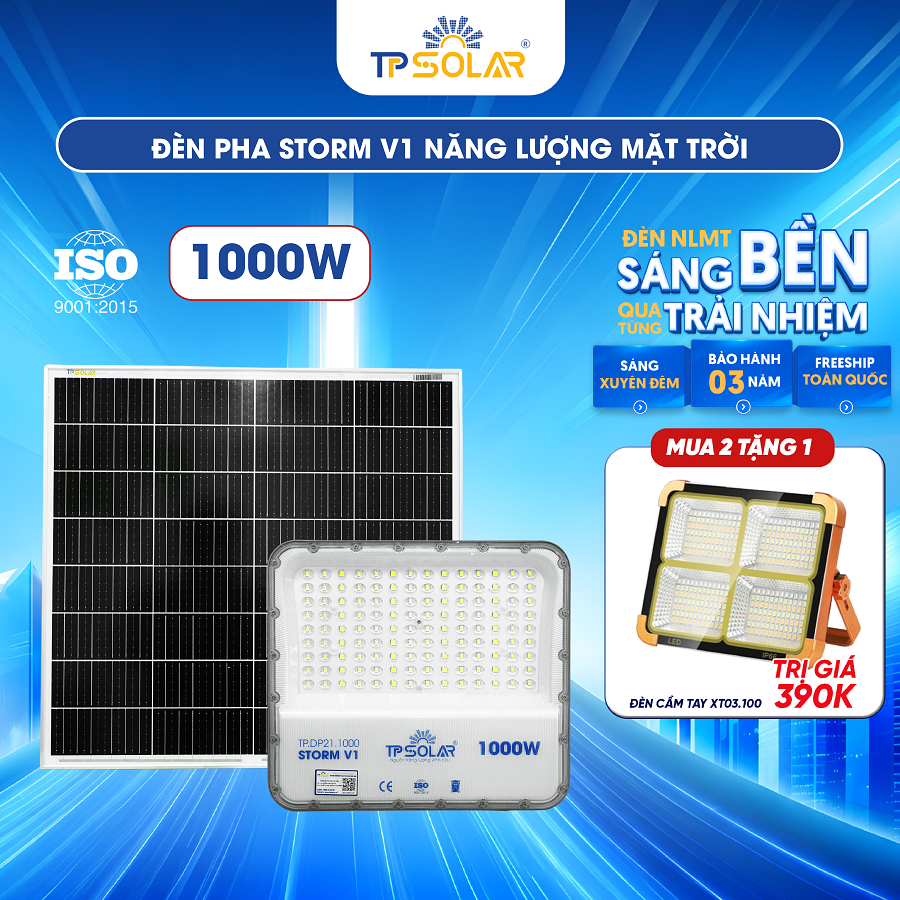 Đèn pha STORM V1 năng lượng mặt trời TP SOLAR PRO DP21