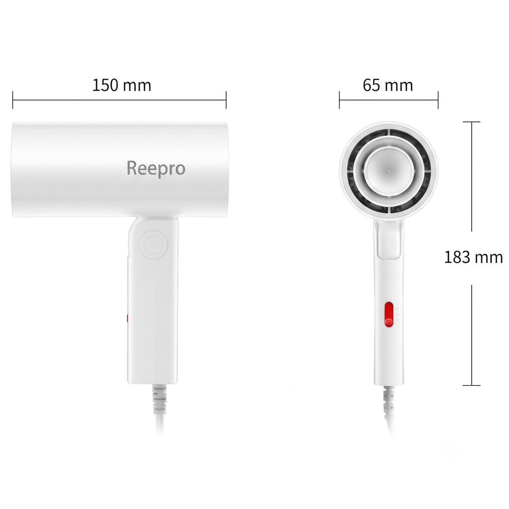 Máy Sấy Tóc Mini Gấp Gọn Ion Âm Reepro RP-HC04 1300W_thumbnail_2