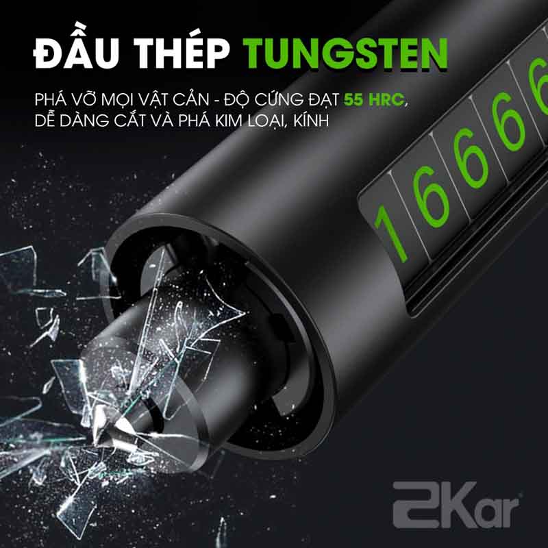 Búa Thoát Hiểm Ô Tô 4in1 2Kar – Phá Kính Nhanh, Cắt Dây An Toàn, Đèn LED & Bảng Số Điện Thoại Tiện Lợi_thumbnail_5