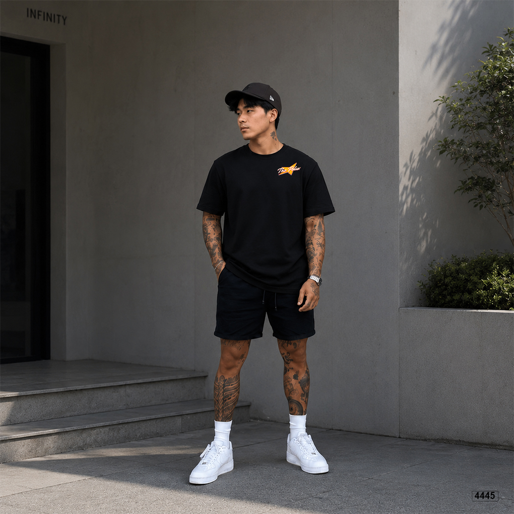 Áo thun nam form rộng logo sao đường phố Polux 4445_thumbnail_7