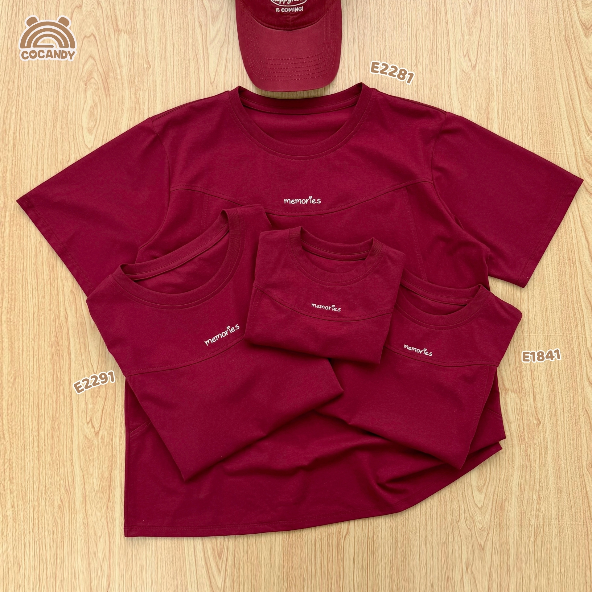 Áo cộc cotton ĐỎ thêu logo COCANDY_thumbnail_5